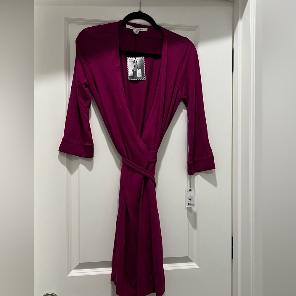 Diane Von Furstenberg Magenta Wrap Dress